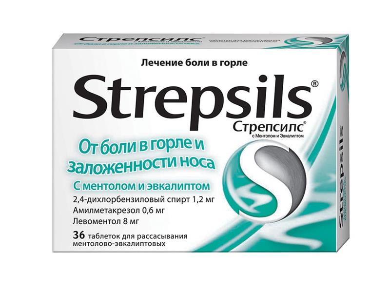 стрепсилс ментол и эвкалипт n36 таблетки для рассасывания