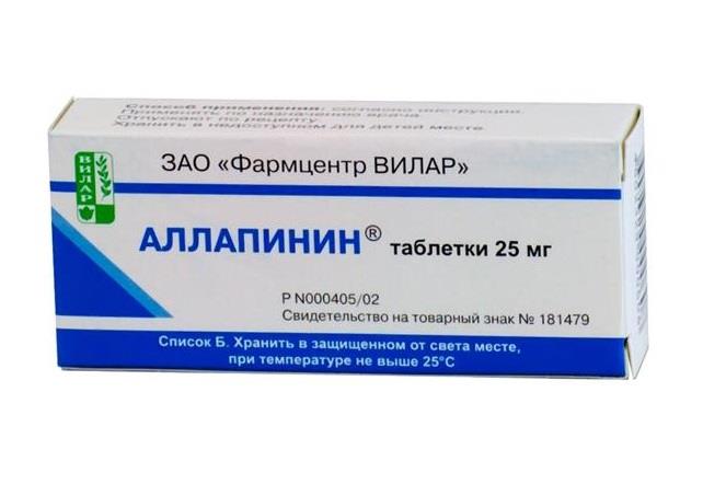 аллапинин 25 мг n30 табл