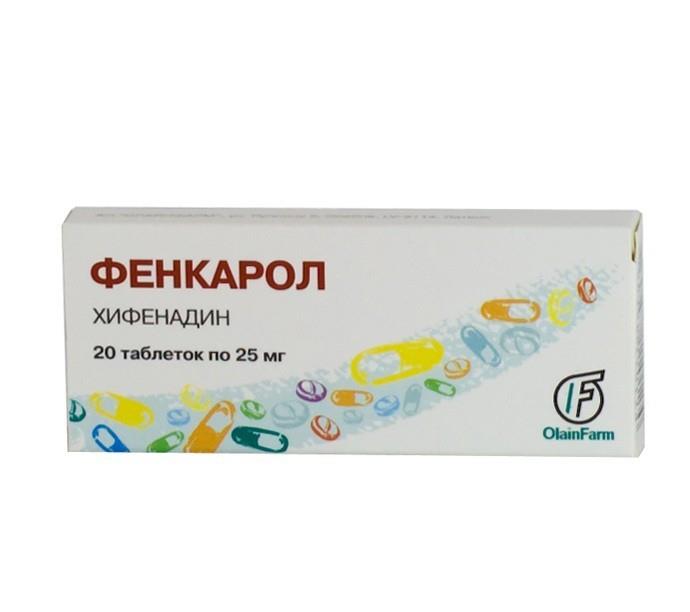 фенкарол 25 мг n20 табл
