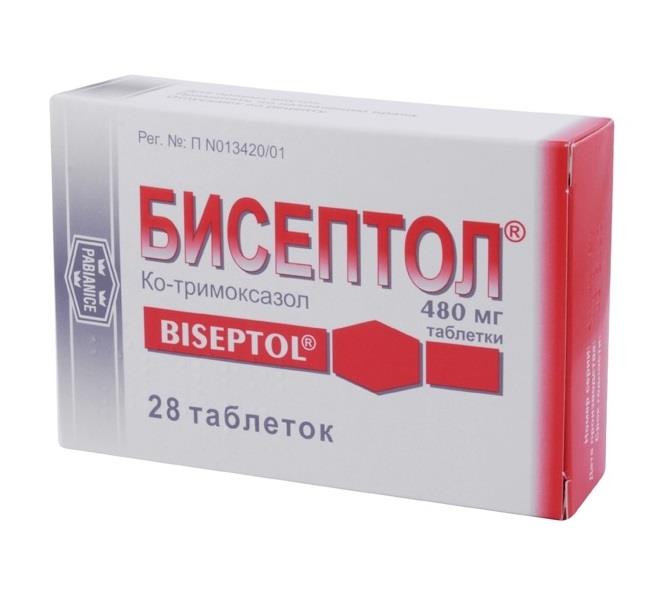 Пабяницкий фармацевтический заво бисептол таблетки 480 мг n28