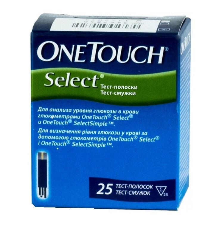 тест-полоски для глюкометра one touch селект n25