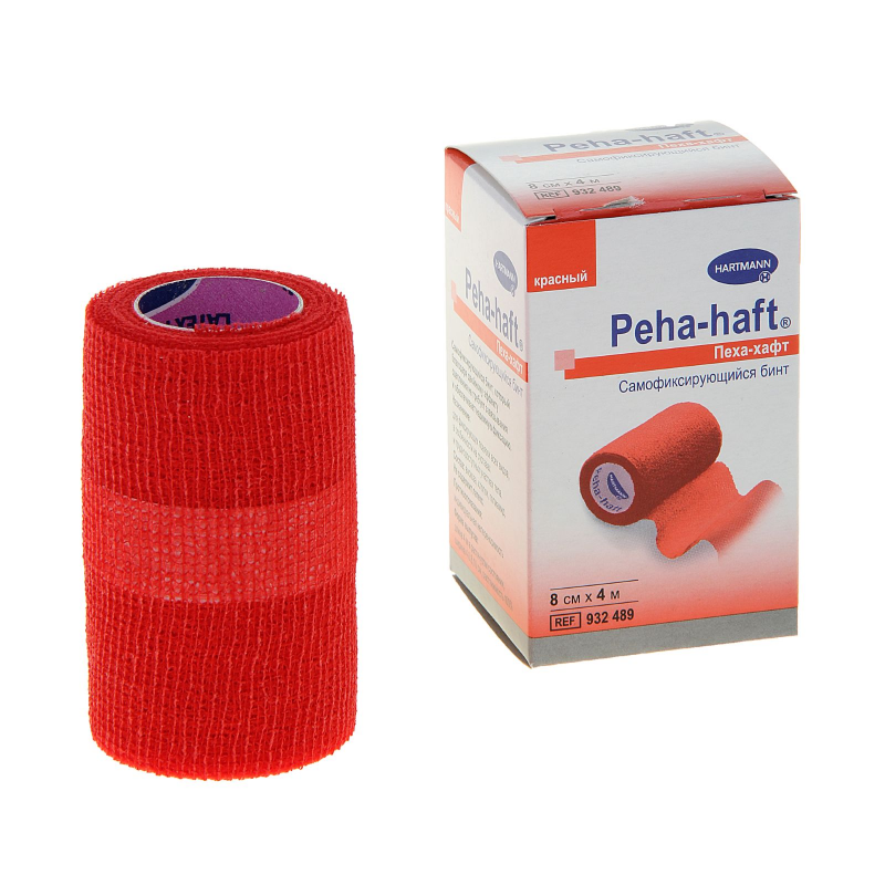 бинт peha-haft 4 м * 8 см красный самофиксирующийся
