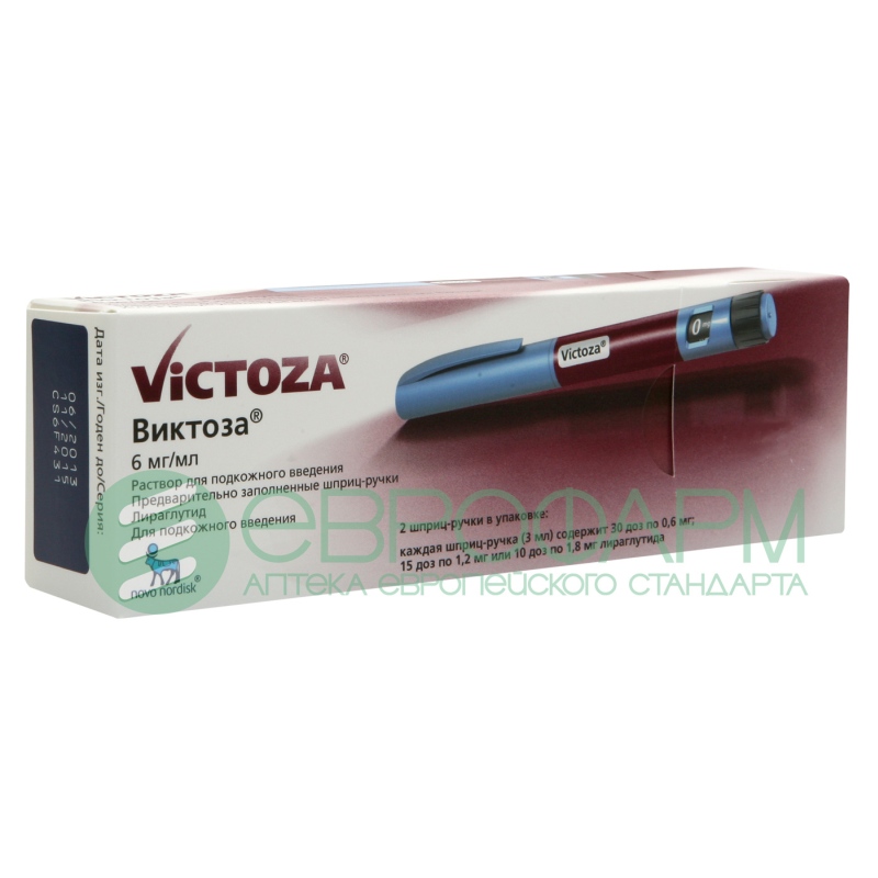 виктоза раствор для инъекций 6 мг/мл 3 мл 2 шприц-ручки