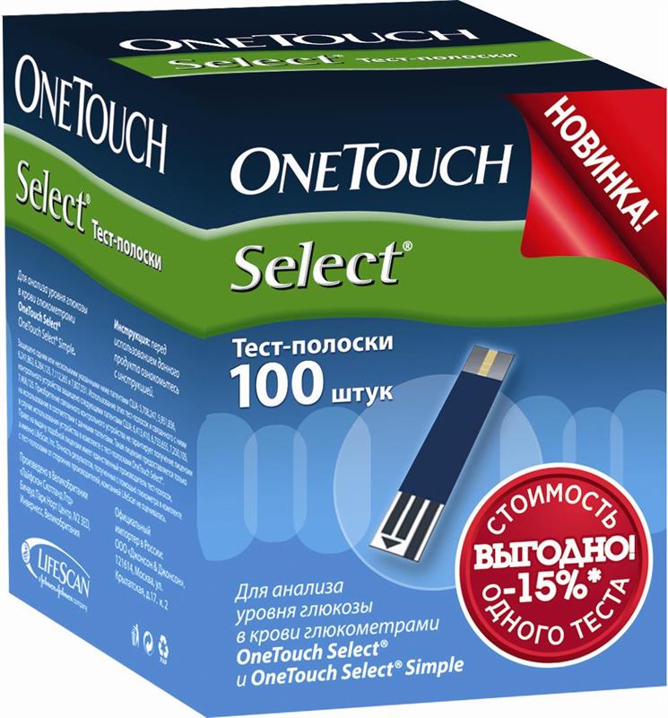 тест-полоски для глюкометра one touch селект N100