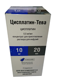 цисплатин-тева концентрат для инфузий 0,5 мг/мл 20 мл 1 фл фото