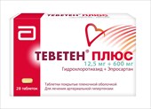 теветен плюс 600 мг плюс 12,5 мг 28 табл фото