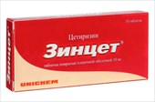 зинцет 10 мг 10 табл фото