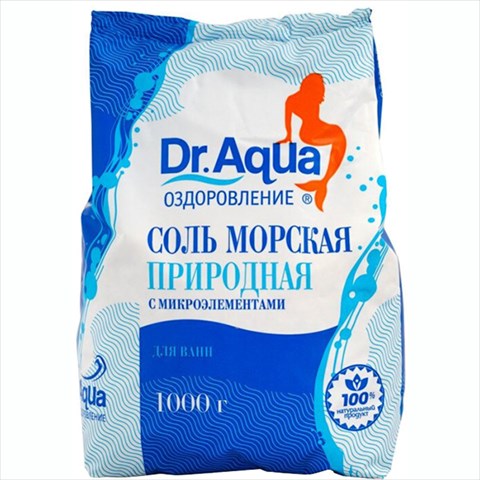д-р аква оздоровление соль для ванн морская природная 1000г с микроэлементами фото