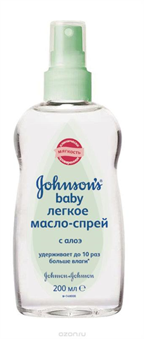 johnson & johnson масло-спрей легкое алоэ 200мл фото