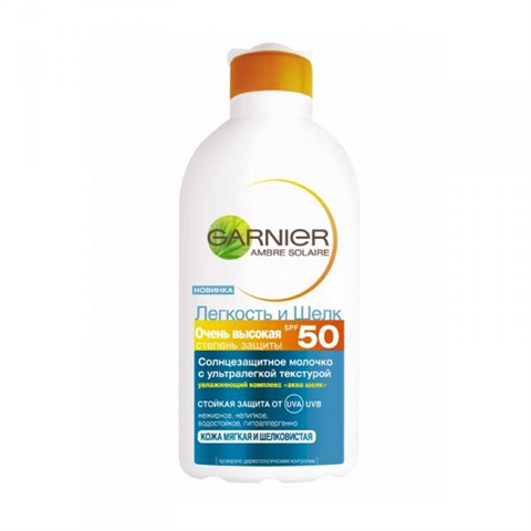 гарнье амбр солер молочко spf50 легкость и шелк 200 мл фото