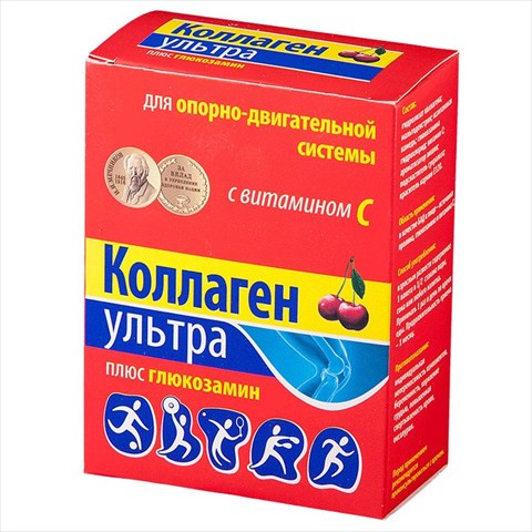 коллаген ультра плюс глюкозамин, пор 8г пак 7 (вишня) фото