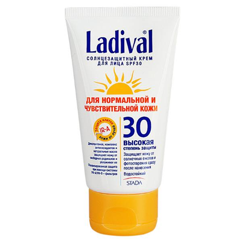ладиваль крем солнцезащитный spf30 плюс 75 мл для нормальной и чувствительной кожи фото