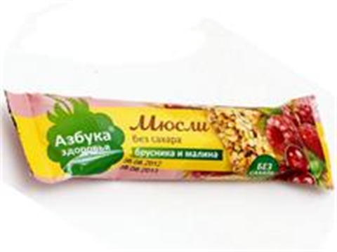 азбука здоровья мюсли батончик брусника и малина 30 г фото