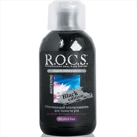 r.o.c.s. black edition ополаскиватель для полости рта 250мл отбеливающий фото