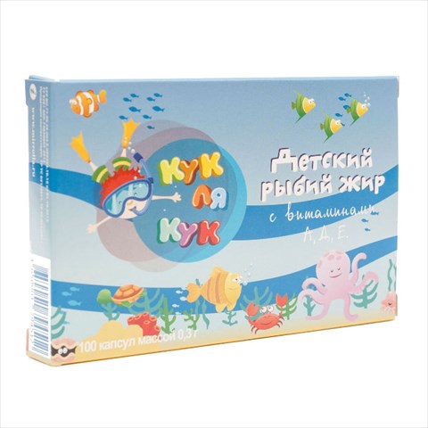рыбий жир кук ля кук детский с вит а д е капсул 0,3 n100 фото