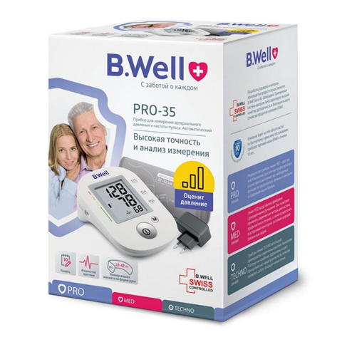 тонометр автомат b well pro-35 с адаптером плюс манжета m-l b well limited фото