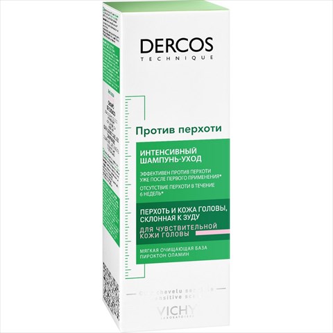 vichy dercos шампунь-уход против перхоти для чувствительной кожи 200 мл интенсивный без сульфатов фото