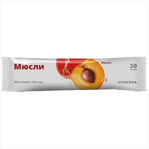 витатека батончик-мюсли 30г абрикосовый фото