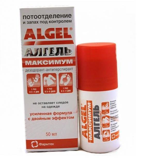 алгель максимум дезодорант-антиперспирант 50 мл ролик