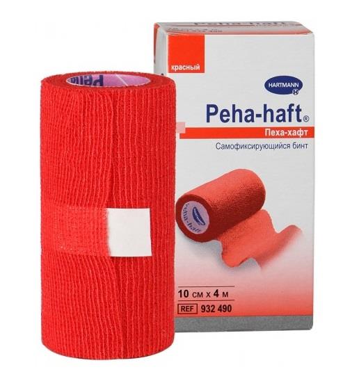 бинт peha-haft 4 м * 10 см красный самофиксирующийся
