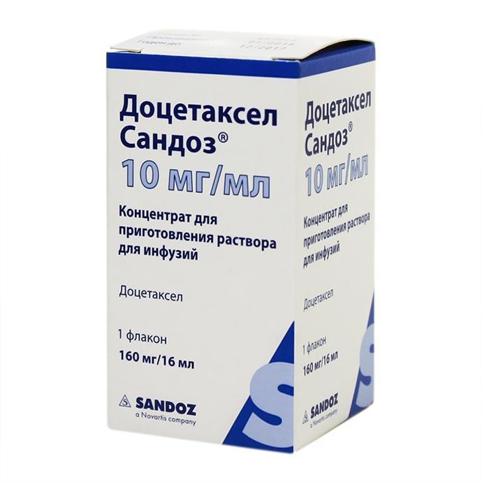 доцетаксел-сандоз концентрат для приготовления раствора для инфузий 10 мг/мл 16 мл 1 фл