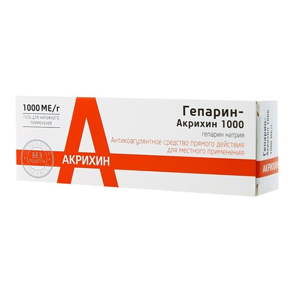 гепарин-акрихин 1000 гель 50 г