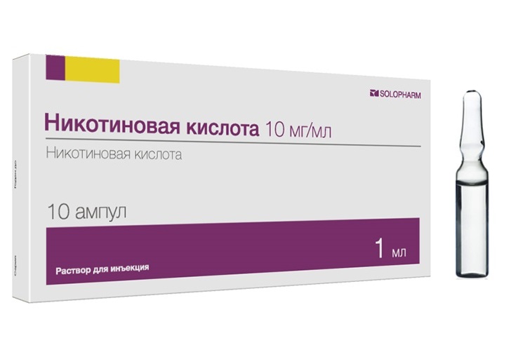 никотиновая кислота солофарм раствор для инъекций 10 мг/мл 1 мл 10 амп