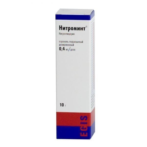 нитроминт аэрозоль подъязычный 0,4 мг/доза 10 г (180 доз)