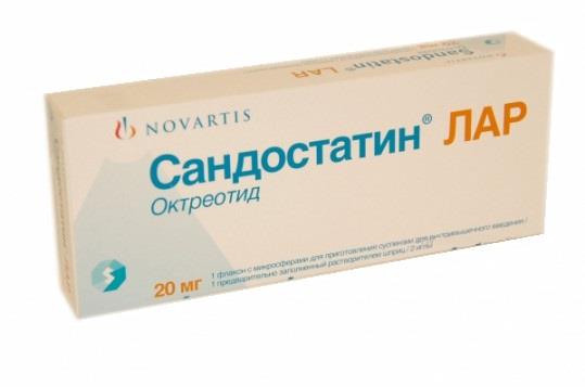 сандостатин лар микросферы в/м 20 мг 1 фл с растворителем