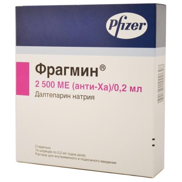 фрагмин раствор для инъекций 2500 ме/0,2 мл 10 шприцев