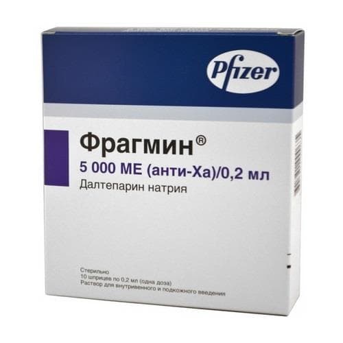 фрагмин раствор для инъекций 5000 ме/0,2 мл 10 шприцев