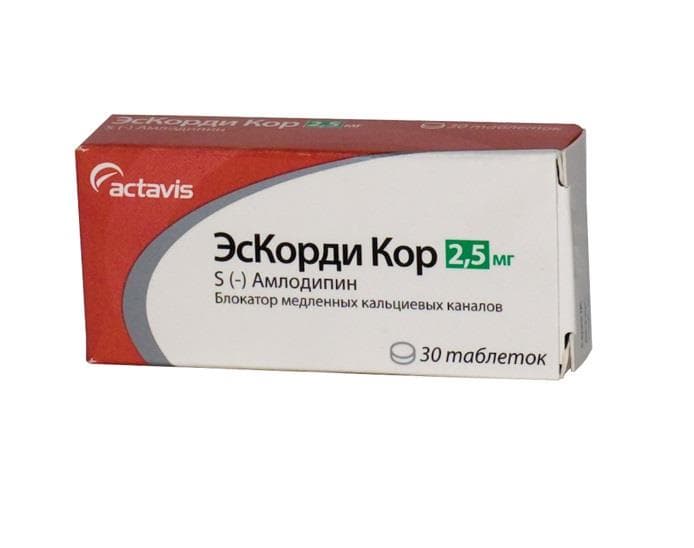 эскорди кор 2,5 мг 30 табл