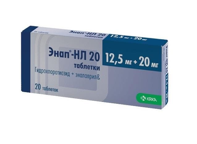 энап-нл таб 20мг плюс 12,5мг 20