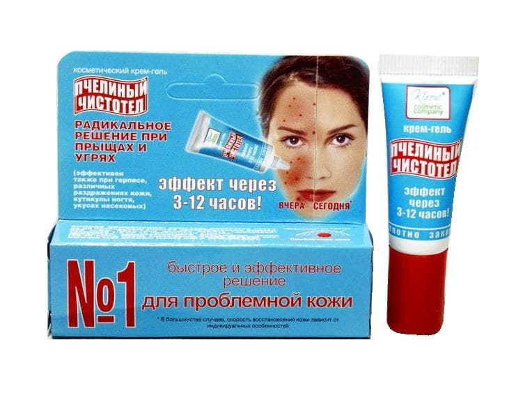 пчелиный чистотел крем-гель для лица 10мл для проблемной кожи