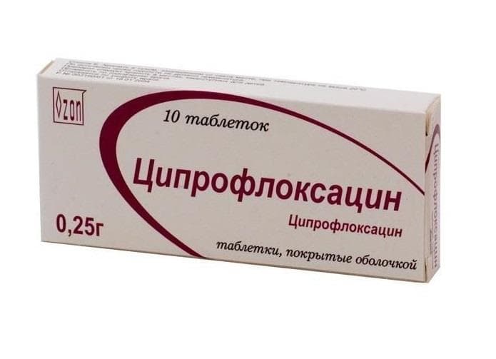 ципрофлоксацин таб по 250мг 10