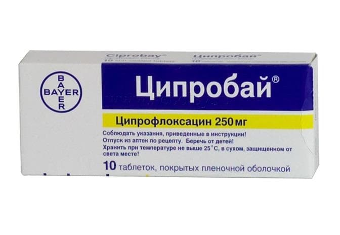 ципробай 250 мг 10 твабл