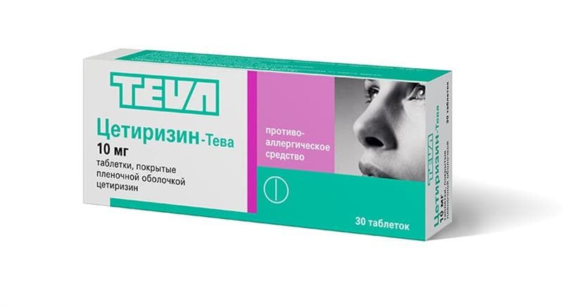 цетиризин-тева таб ппо 10мг 30
