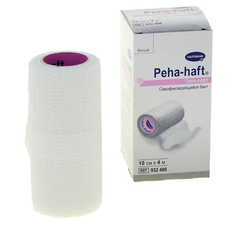 бинт peha-haft 4 м * 10 см белый самофиксирующийся