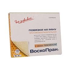 повязка воскопран 10смx10см 10 с левомеколь мазью