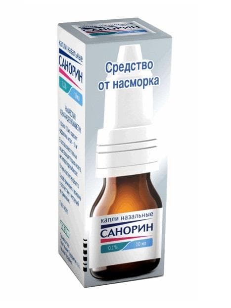 санорин капли наз 0,1% 10мл