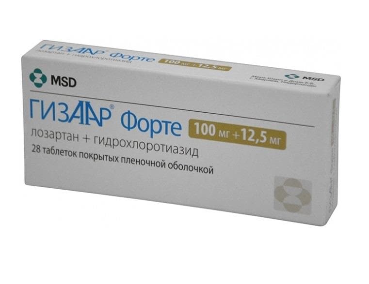гизаар форте таб ппо 12,5мг плюс 100мг 28