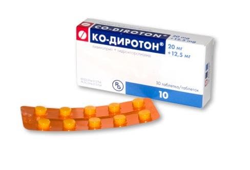 ко-диротон 20 мг плюс 12,5 мг 10 табл