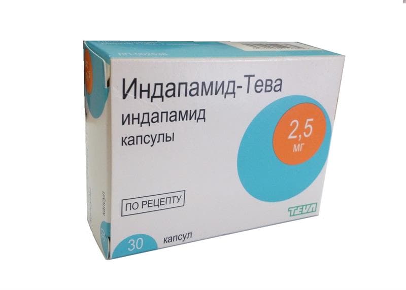 индапамид-тева капсул 2,5мг 30