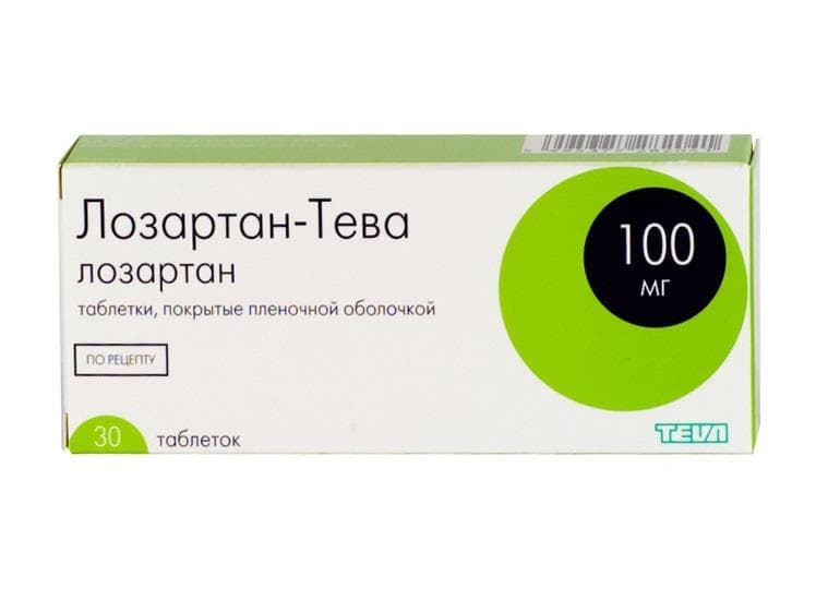 лозартан-тева таб ппо 100мг 30 teva pharmaceutical works private co ltd