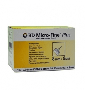 иглы микрофайн плюс 30g 0,3*8 мм 100 шт 