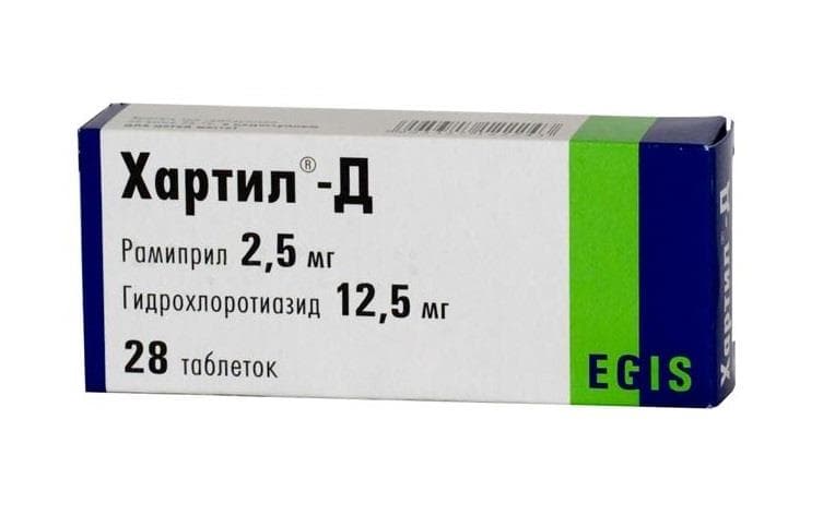 хартил-д таб 2,5мг плюс 12,5мг 28