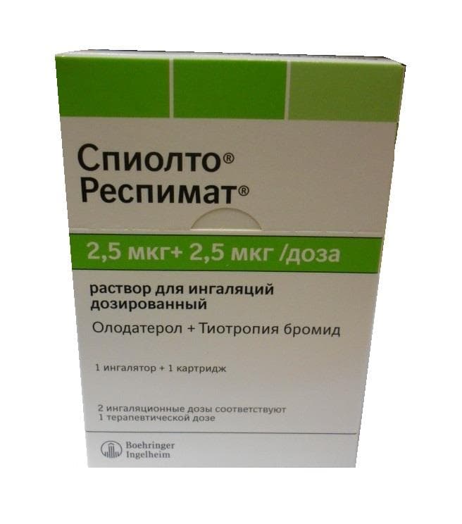 спиолто респимат раствор для ингаляций 2,5 мкг плюс 2,5 мкг/доза 4 мл