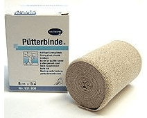 бинт эластичный putterbinde 5 м * 8 см среднерастяжимый с зажимом