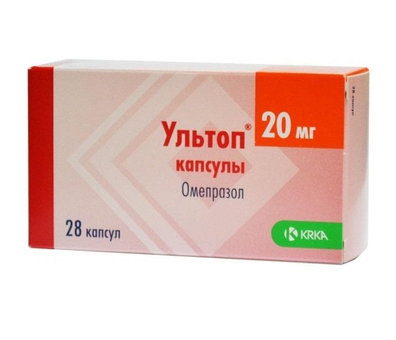 ультоп капсул кишечнораств 20мг 28