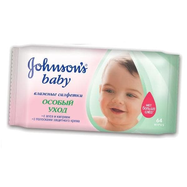 johnson and johnson салфетки очищающие 64 шт алоэ, кипре